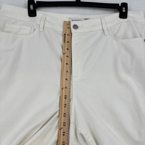 Athleta Sculptek Skinny Ankle Jeans Plus Size 22 White High Rise Stretch Denim - Picture 9 of 12